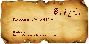 Boross Ádám névjegykártya