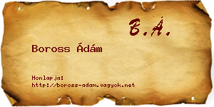 Boross Ádám névjegykártya