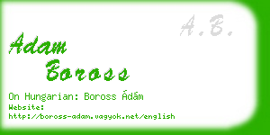 adam boross business card